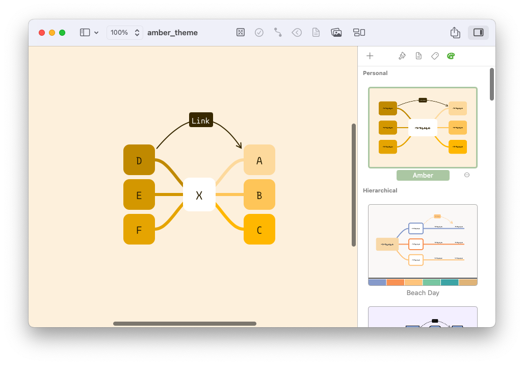 My MindNode Amber theme